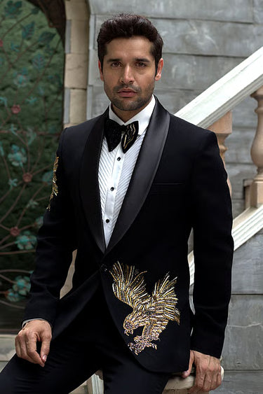 Noir Golden Sequins Tuxedo