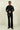 Black Lycra Handpainted Shirt And Trouser