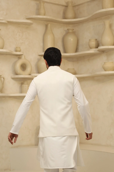 Lycra Ivory Bundi Set
