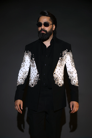 Lycra Chikankari Tuxedo