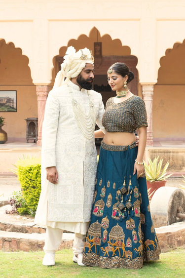 Rajwada Raw Silk Sherwani Ensemble