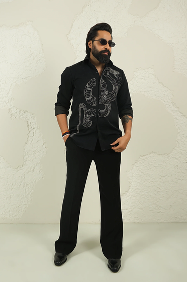 Lycra Handprinted Snake Shirt