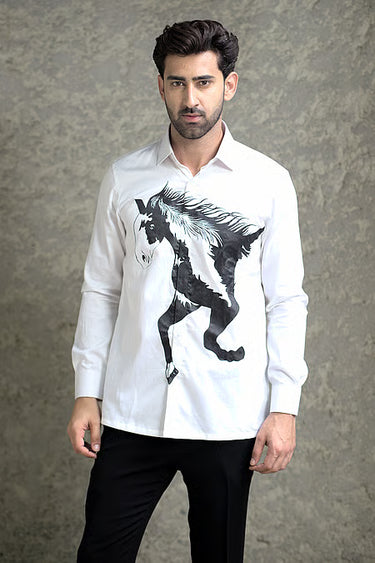 Lycra Handprinted Horse Shirt