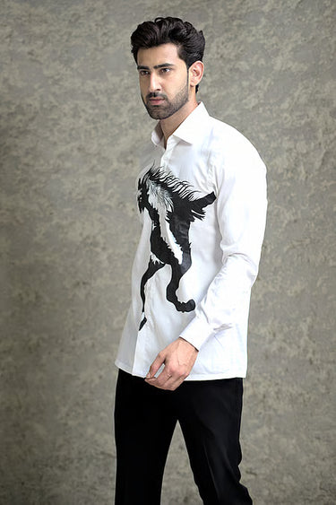 Lycra Handprinted Horse Shirt