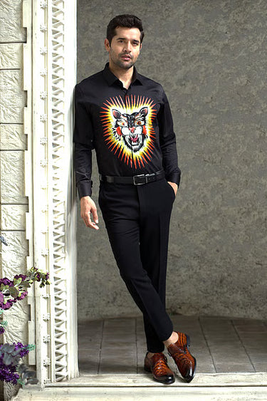 Lycra Lion Handprinted Shirt