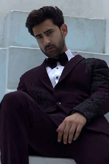 Wine Floral Tuxedo