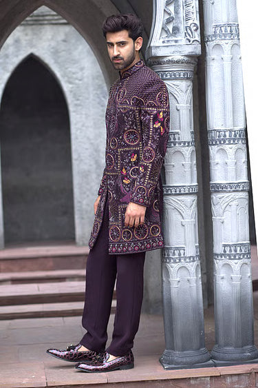 Lycra Amythest Indo Western