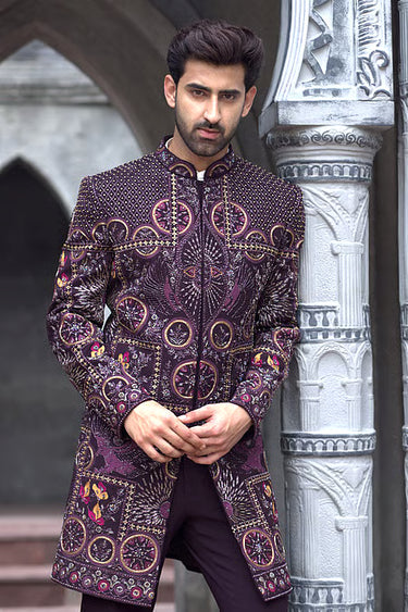 Lycra Amythest Indo Western