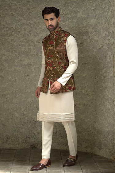Raw Silk Taj Bahar Bundi Set
