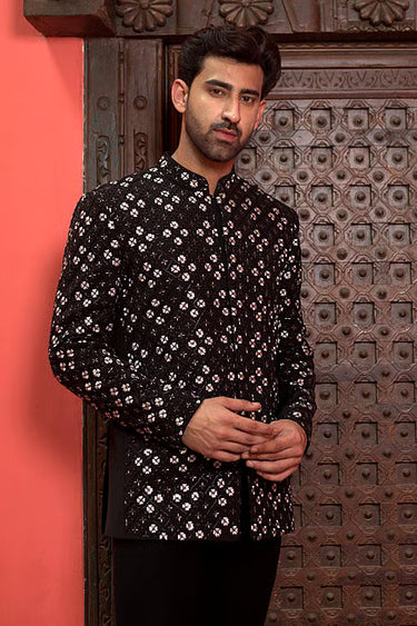 Lycra Onyx Bandhgala Set