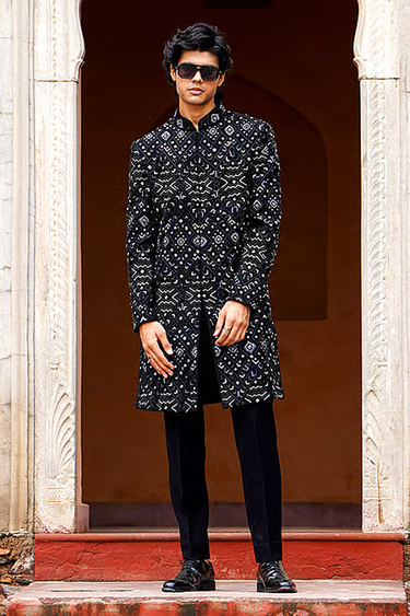 Black Tribal Indo-Western Set