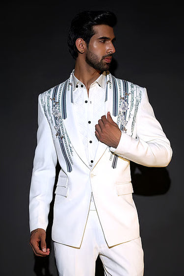 Luxe White Tuxedo Set