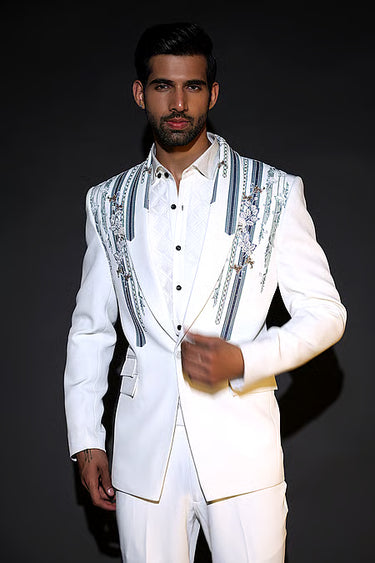 Luxe White Tuxedo Set