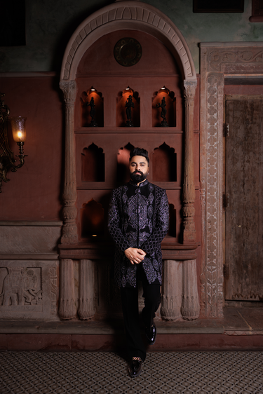 Noir Crsytal Indo-Western Set