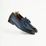 Best mens shoes online india. Blue pure leather men's shoe. Blue comfortable tassel loafers, mens luxury shoes that are handcrafted in pure european leather and Italian fits available at Vantier shooes online shop. 