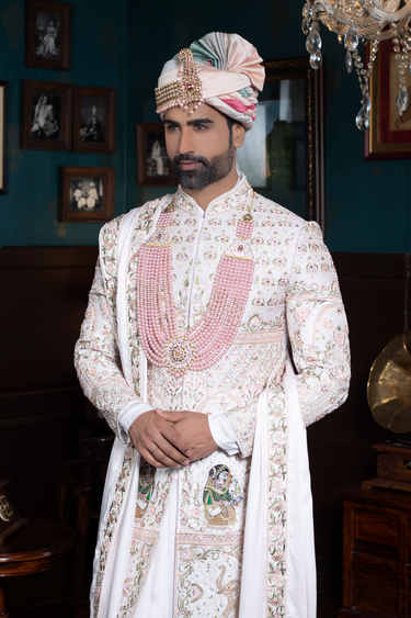 Powder Pink Designer Sherwani