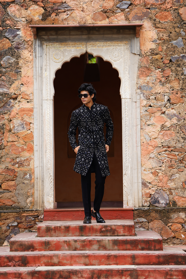 Black Tribal Indo-Western Set