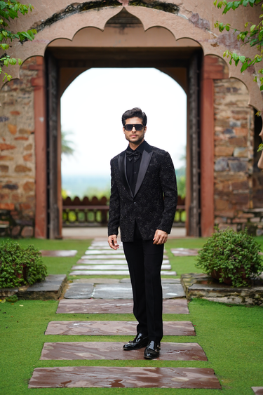 Black Dense Satin Lapel Tuxedo