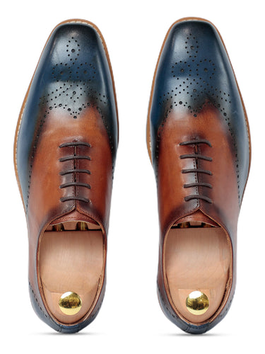 Ethen Blue Brown Oxford