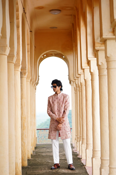 Blush Pink Diamond Indo-Western Set