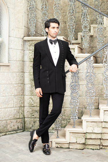 Classic Pintuck & Button Tuxedo Set