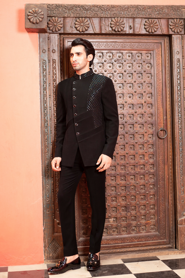 Pintuck Bandhgala Set