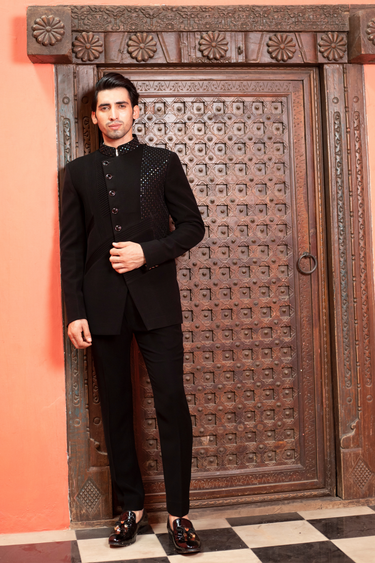 Pintuck Bandhgala Set