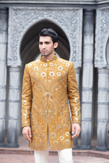 Mustard Rose Gold Indo-Western Set
