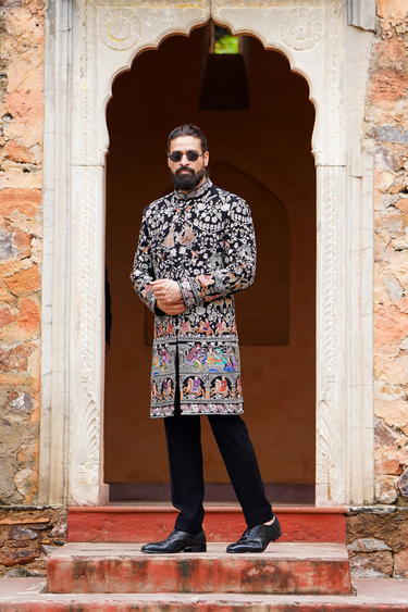 Multicolor Embroidery Indo-Western Set