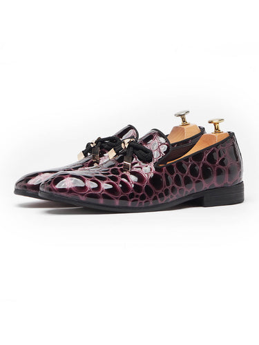 Men's Luxury Shoes : Scorpion Loafers are Handcrafted from authentic German Calf Leather, aesthetically textured uniformly in violet shade scales handcrafted by Vantier Shooes.