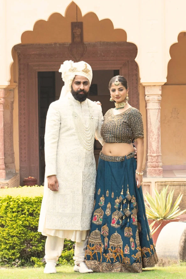 Rajwada Raw Silk Sherwani Ensemble