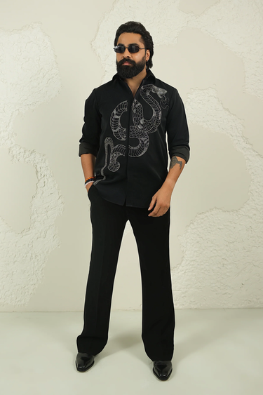 Lycra Handprinted Snake Shirt