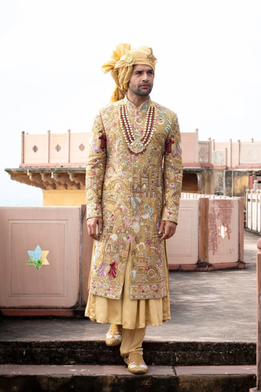 Rajsi Raw Silk Sherwani